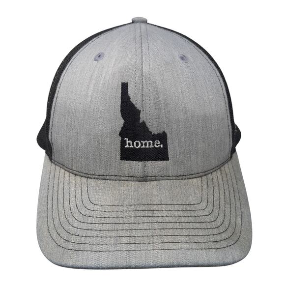 Idaho Home Snapback Trucker Hat Gray One Size Colorblock Mesh Back - Picture 1 of 10